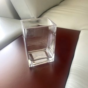Cube Glass Vase - Crystal Clear - 3in x 3.9in x 5.7in (Fragile)